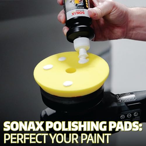 SONAX Cut and Polish Foam Pad Kit | Quality Foam Pads for Cutting & Polishing | Enhances Paint Correction & Finish | Compatible with Dual Action & Rotary Polishers | SON-493-PKIT-FBA