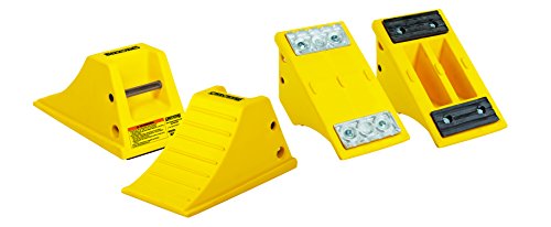 Checkers Industrial Safety Products AT3512-FBRP-Y All Terrain Chock with | Rubber Pad, 15.5" x 8.5" x 8.25", Yellow