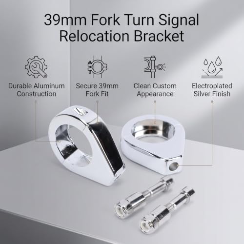 Generic 39mm Motorcycle Turn Signal Relocation Bracket, Fork Clamp for XL1200 , with Electroplated Aluminum Alloy Mount for 39mm Forks, Arm Puller Tie Rod End Removal Tool Set