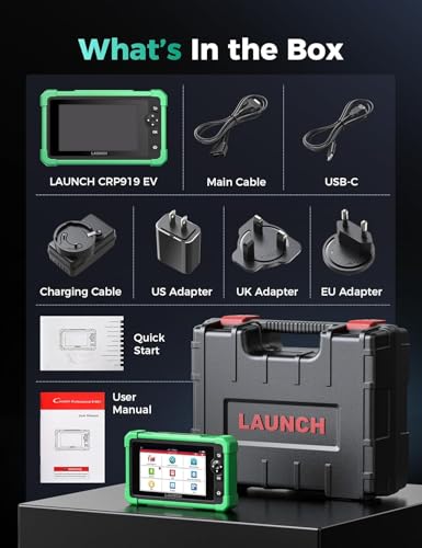 Launch X431 CRP919 EV 2026 Bidirectional Scan Tool, for Electric Vehicles New Energy Cars, All-in-One Full System Diagnostic Scanner, 43+ Reset, ECU Coding, CANFD&DOIP, FCA AutoAuth, 2Yrs Free Update - style: CRP919 EV