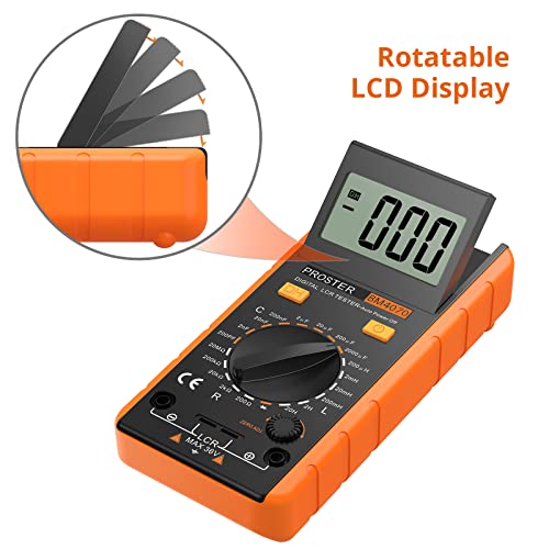 Proster LCR Meter - Capacitance Resistance Inductance Digital LCR Multimeter with LCD Over-Range Display - color: Yellow