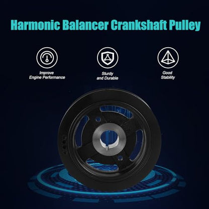 AULINK 594-198 Harmonic Balancer Crankshaft Pulley For 2001-2013 Toyota Camry Corolla Highlander Matrix RAV4 Solara, For Scion TC 2005-2010, XB 2008-2015 2.0L 2.4L Replaces 1347028020 1340700H010