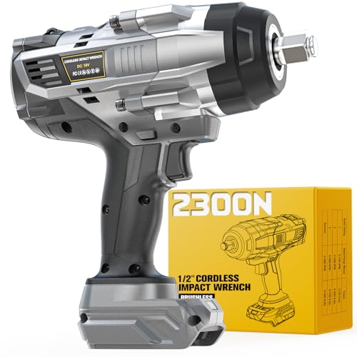 DIYtoolifz Cordless Impact Wrench 1/2" Compatible with DeWalt 20V Battery, 1700 Ft-lbs (2300 Nm) High Torque Impact Driver, Electric Impact Gun with 4 Modes & LED Light for Car, Truck(Bare Tool) - size: 1/2 inch, style: Compatible with Dewalt 20V Battery