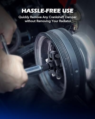 OMT Harmonic Balancer Puller Kit for Removing Harmonic Dampers & Balancers | Adjustable 3-Jaw Puller Pulley Puller Set Compatible with Chevy GM Chrysler Cadillac Ford, Black - color: black