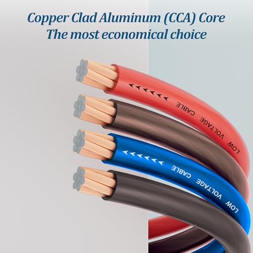 8 Gauge Wire 35FT, Primary Automotive Amplifier Power/Ground Wire, Car Battery Cable, Car Audio Amplifier, Car Fuse, 8AWG Copper Clad Aluminum CCA, Translucent Brown Cable with 10 Heat Shrink Tubing - color: Brown, size: 35FT