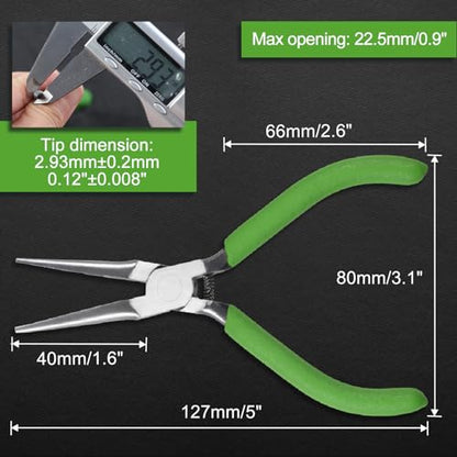 Small Needle Nose Pliers for Jewelry Making, 5 Inches Long Nose Pliers with Long Tapering Mini Pliers Serrated Jaws for Bending Wire, Gripping - style: Needle Nose Plier