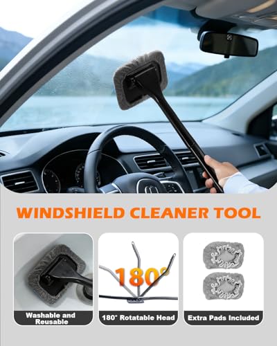 20Pcs Windshield Cleaner Tool - Car Interior Detailing Brush Kit with 200g Cleaning Gel, Microfiber Car Wash Mitt, Dash Duster & 2-Sided Scrubber, All-in-One Inside Car Cleaning Supplies Tool - size: 20PCS