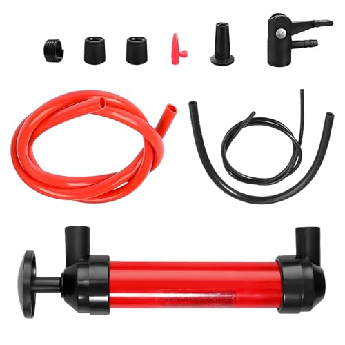 Car Siphon Fluid Transfer Pump, Multi-Purpose Inflation Pumps Liquids Transfer Tool Kit, Portable Fluid Extractor Hand Pump Kit for Gasoline Water Oil, Car Accessories