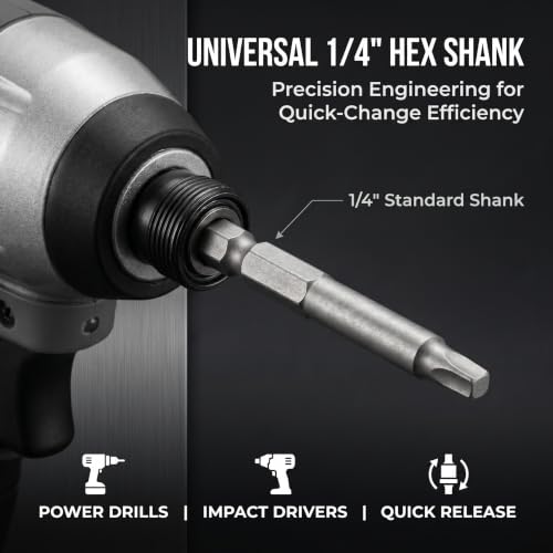 VESTTIO Square Head SQ2 Screwdriver Bit Set 10PCS 1/4 Inch Hex Shank 2 Inch/50 mm Length S2 Steel with Magnetic for Power Screwdriver Drill Impact Driver - size: 2 inch