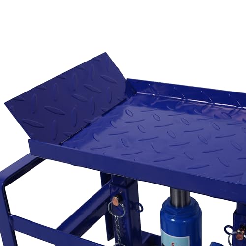 2 PCS Hydraulic Car Ramps, 5T Low Profile Car Lift Service Ramps Truck Trailer Garage,Height Hydraulic Vehicle Ramps, Blue