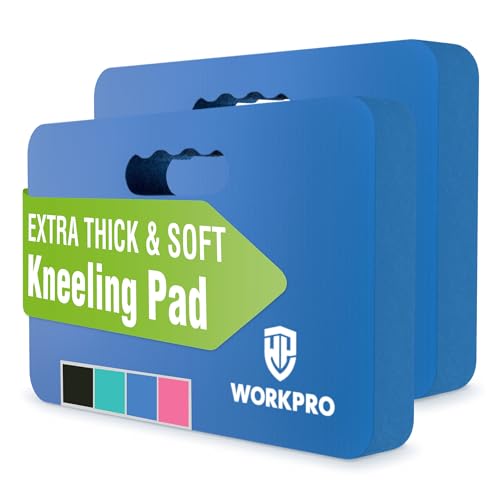 WORKPRO Extra Thick Kneeling Pad, 2 Pack, 17.5 x 11 x 1.5 in, Blue | Soft NBR Foam Cushioning for Knee, Large Foam Kneeler Mat, For Gardening, Bathing Baby, Exercise, Workout Supplies - color: Blue, size: 2 Pack