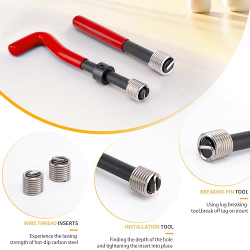 M10 x 1.5 Thread Repair Kit, Metric Helicoil Thread Repair Kit with HSS Drill and Stainless Inserts for All Metals, Composites, Polymers and Other Materials - size: M10 x 1.5, style: Metric