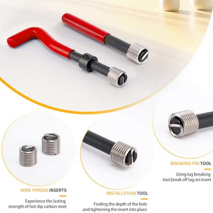 M10 x 1.5 Thread Repair Kit, Metric Helicoil Thread Repair Kit with HSS Drill and Stainless Inserts for All Metals, Composites, Polymers and Other Materials - size: M10 x 1.5, style: Metric