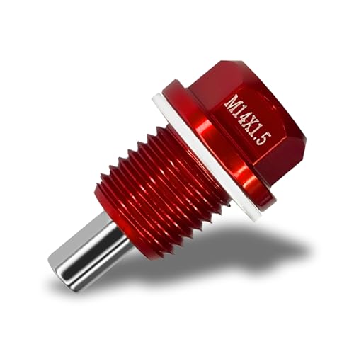 HHirificing M14×1.5 Car Magnetic Oil Drain Plug Removal Tool, Aluminum Alloy Oil Pan Sump Drain Nut Bolt Screw Repair Kit for Most Ford, GM, Hyundai, KIA and Accord, Civic, Pilot, Odyssey(Red) - color: Red