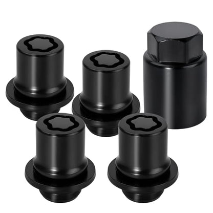 00276-00900 Wheel Lock Lug Nuts Set, 4 PCS Anti-Theft M12 x 1.5 Wheel Locks Lug Nuts and 1 PC Removal Key Socket, Compatible with 2001-2022 Toyota Camry Avalon C-HR Celica Corolla (Black)
