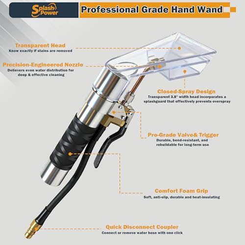 Shop Vac Extractor Attachment Kit for Wet/Dry Vacuum, Universal Hose Adapter for Carpet Upholstery Cleaning & Auto Detailing - size: Small B with Spray Nozzle and Water Hose