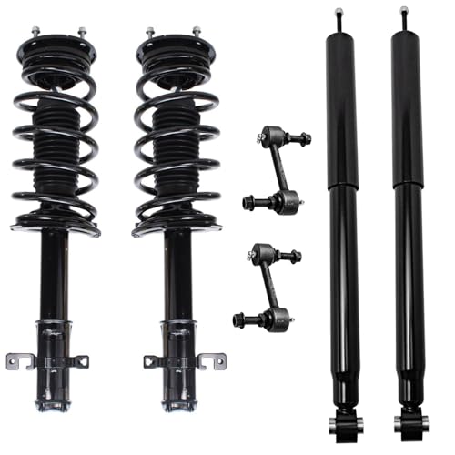 Detroit Axle - 6pc Struts Shocks Kit for Ford 2007-2010 Edge Lincoln MKX, Front Struts with Coil Spring Assembly Sway Bar End Links Rear Shock Absorbers 2008 2009 Replacement Suspension Kit - size: 6AQS47998/Shock Kit