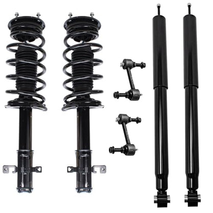Detroit Axle - 6pc Struts Shocks Kit for Ford 2007-2010 Edge Lincoln MKX, Front Struts with Coil Spring Assembly Sway Bar End Links Rear Shock Absorbers 2008 2009 Replacement Suspension Kit - size: 6AQS47998/Shock Kit