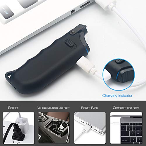 Candle Lighter Electric Arc Rechargeable Lighter with Safety Lock USB Plasma Lighter Perfect Telescopic Rod Neck Fire Starter Lighter for Outdoor Camping Hiking Cooking BBQs - color: Red