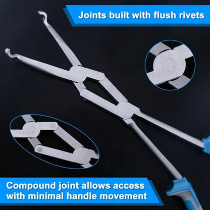 SPEEDWOX 13-Inch Long Reach Double Joint Ring Nose Plier Long Reach XL Pivot Ring Nose Pliers Hose Grip Pliers 1/3"" Diameter Hose Removal Pliers Hose Pliers for Narrow Spaces and Limited Areas, Blue - style: Small Hose Grip Pliers