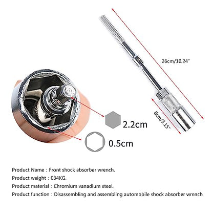 Car Front/Rear Shock Absorbers Socket Wrench Removal Tool Set for Speed Reduction Shock Absorbers Wrench Tools Socket Wrench Auto Maintenance Tool Mechanical Tool Car Repair Equipment
