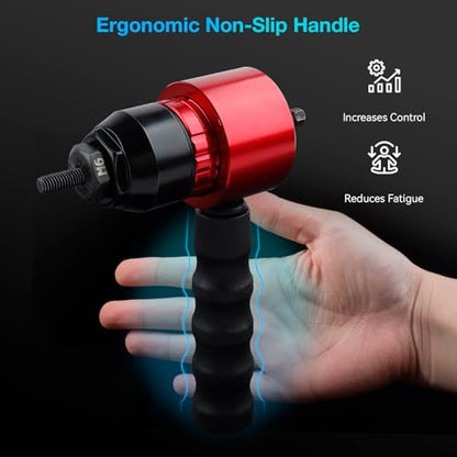 YUZES Rivet Nut Tool Kit for Drill & Ratchet, 10 Mandrels, 50 Rivet Nuts | Rivet Nut Gun Adapter, Fast Riveting, Less Hand Effort, Compact for Tight Spaces, Metric & SAE, Car, RV, Metalwork & DIY