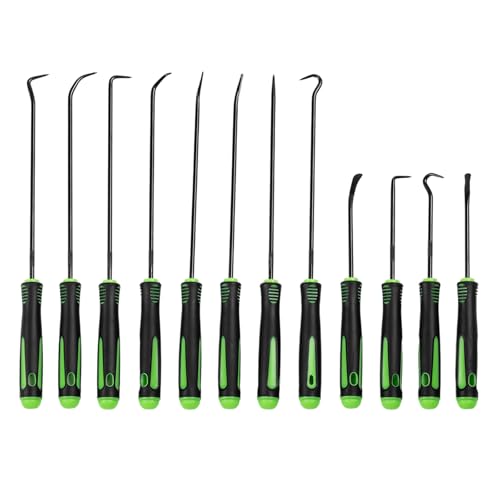 12Pcs Hook and Pick Tool Set, Professional Mechanic Tools | Long and Mini Precision Automotive Picks Kit for Car Auto Oil Seal/O-Ring Seal Gasket Pick Hooks Puller Remove (12Pcs)