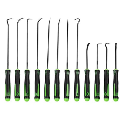 12Pcs Hook and Pick Tool Set, Professional Mechanic Tools | Long and Mini Precision Automotive Picks Kit for Car Auto Oil Seal/O-Ring Seal Gasket Pick Hooks Puller Remove (12Pcs)