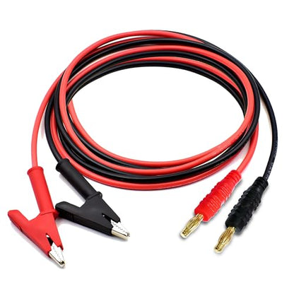 Banana Plug to Crocodile Clip Test Leads Wire Cable 12AWG | Alligator clip test probe cable 4mm Banana Plug Test Leads 5.9 ft for Multimeter and Battery Testing( X-Y 12A 1.8m) - size: 5.9ft 12AWG 2 items