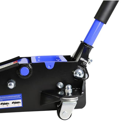 Heavy Duty Hydraulic Floor Jack, Low Profile, Steel Racing Jack w/2 Piston Quick Lift Pump, 4"-21" Lift, 3.5 Ton (7000lb) Capacity, Blue - color: Lift 4"-21" 3.5 Ton(7,000lb) Blue Steel