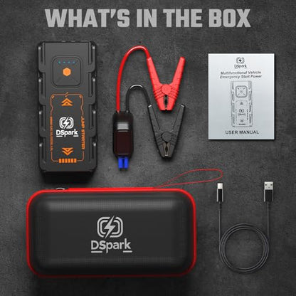 Compact 2000A Car Jump Starter, Ultra-Portable & Beginner-Safe Battery Booster for Up to 7.0L Gas / 6.5L Diesel, Lightweight 12V Jump Box with USB Fast Charge & LED Emergency Light - style: G21C