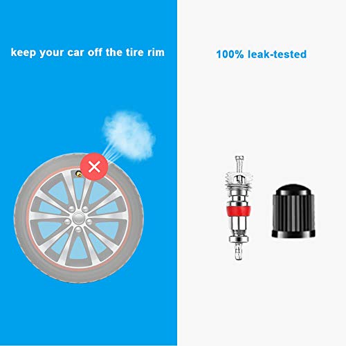 Riseuvo 64Pcs Tire Valve Stem Removal Tool Kit for Cars, Trucks and Bikes | Includes 40Pcs Valve Cores, 20Pcs Valve Caps, 4-Way Valve Tool, Valve Core Remover Tool, Tire Repair Schrader Valve Tool