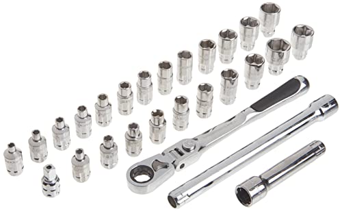 GEARWRENCH 27 Pc. 1/4" Drive 6 Pt. Pass-Thru Mechanics Tool Set, Standard SAE/Metric - 891427