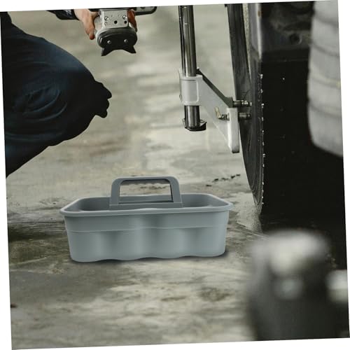 Cabilock Portable Plastic Cleaning Tote Basket with Handle Car Cleaning Supplies Organizer for Auto Detailing and Maintenance