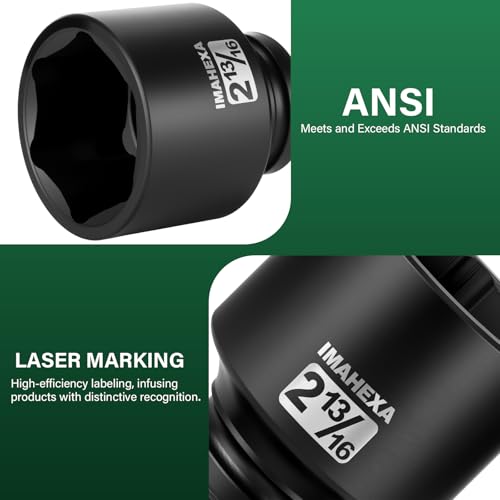 1" Drive Shallow Impact Socket,2-13/16 Inch SAE Jumbo Socket,CR-MO 6 Point for Easy Removal of Large Axle Nut（SAE) - size: 1 Inch Shallow 2-13/16", style: 1"Drive Shallow Impact Socket