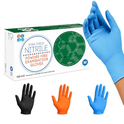 ASAP Nitrile Gloves Disposable Latex Free - 4 Mil Powder Free, Food Safe, Kitchen & Medical - Cleaning & Tattoo Supplies - color: Blue, size: Small