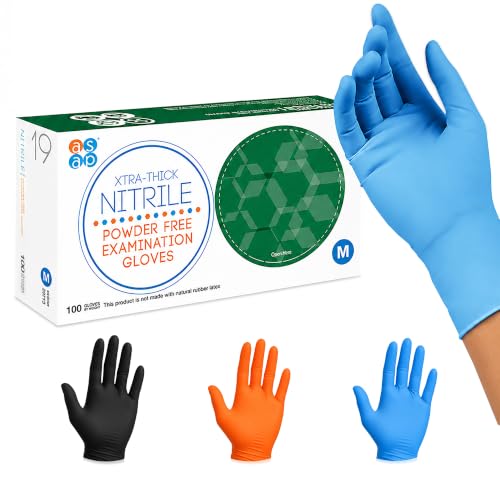 ASAP Nitrile Gloves Disposable Latex Free - 4 Mil Powder Free, Food Safe, Kitchen & Medical - Cleaning & Tattoo Supplies - color: Blue, size: Medium