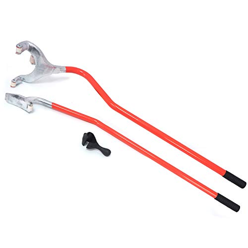 Vehicle Steel Tire Mount Demount Tool 17.5" to 24" Semi Tire Changing Toolwith Extra Bead Keeper, Tubeless Truck Bead Breaker Manual Tire Removal Changing Tools for Car Repairing (Orange)