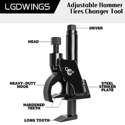 Manual Tire Bead Breaker Tool, Heavy Duty Bead Buster for 38" to 42" Tires, Adjustable Tire Repair Kit for ATV, UTV, Tractor and Lawn Mower, Black (Use Hand Wrench Only) - color: BLACK