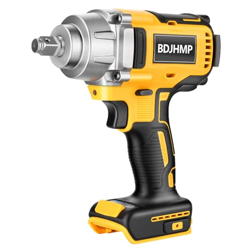 For Dewalt 20V Max Battery Cordless Impact Wrench 1/2 Inch, 1/2 Impact Gun 4-Speed 1500 N.m/1106ft-lbs High Torque, 1/2 Impact Driver with LED Light, Brushless Motor, Tool Only - color: Yellow for Dewalt Battery