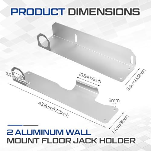 Set of 2 Aluminum Wall Mount Floor Jack Holder Jack Stand Wall Mount for Enclosed Race Trailer Accessories