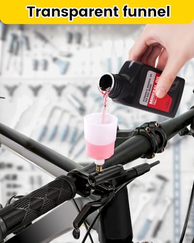 CHUMXINY Brake Bleed Kit for Shimano, TEKTRO, TRP Hydraulic Disc Brakes. Bicycle Hydraulic Brake Bleed Kit Includes Brass Connector, 150ML Mineral Oil Brake Fluid