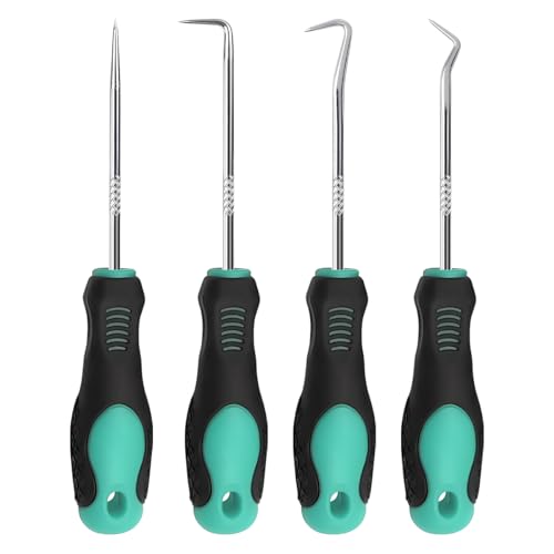 Zpana 4PCS Car Precision Hook and Pick Set, O Ring Vehicle Oil Seal Gasket Pick with Ergonomic Handle, Automotive Mechanic Hooks Puller Remover Tool, Universal for Automobile RV Truck (Style D) - size: StyleD