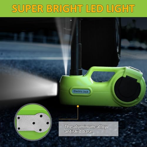 Electric Car Jack Kit 5Ton 12V Car Jack Hydraulic (Lifting Range: 6.1-20.86 inch) with Impact Wrench & Inflator for SUV MPV Sedan Truck with LCD Tire Pressure Display - color: Jack+Wrench+Air Pump+LCD