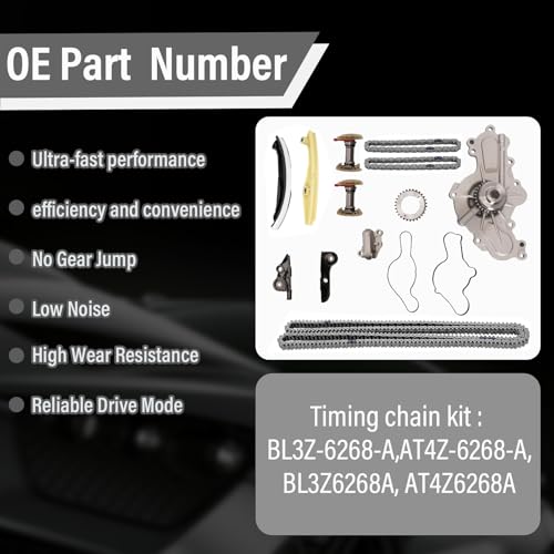 3.5 Timing Chain Kit with Water Pump + Camshaft Holding Tool with Chain Alignment Tool Fit for 2011-2019 Ford Edge/Explorer/Flex/Taurus 3.5L 3.7L V6,Timing Chain Set for 303-1248 BL3Z6268A