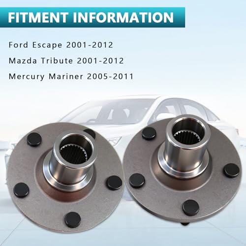 518515 Front Wheel Bearing Hub Assembly for Ford Escape 2001-2012, Mazda Tribute 2001-2012, Mercury Mariner 2005-2011 (2PCS) - size: 518515
