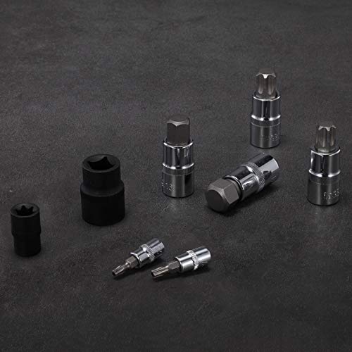 92-Piece Allen and Torx Bit Socket Set, 1/4" 3/8" and 1/2" Drive Tamper Proof Torx/Hex SAE & Metric Bit Set
