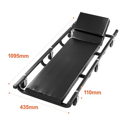Happybuy 40 - Inch, 300 lbs Capacity Mechanic Garage Creeper, Automotive Rolling Creeper with 6 Casters and Adjustable Cushioned Headrest, Heavy Duty Steel Frame Low Profile for Garages, Repair Shops