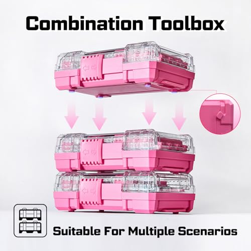 Geinxurn 28Pieces Impact Screwdriver Bits Set, Magnetic S2 Steel Phillips/Slotted/Square/Torx Insert Power Bits Tips, Impact Bit Holder with Pink Storage Box Case - style: STKB028-PK