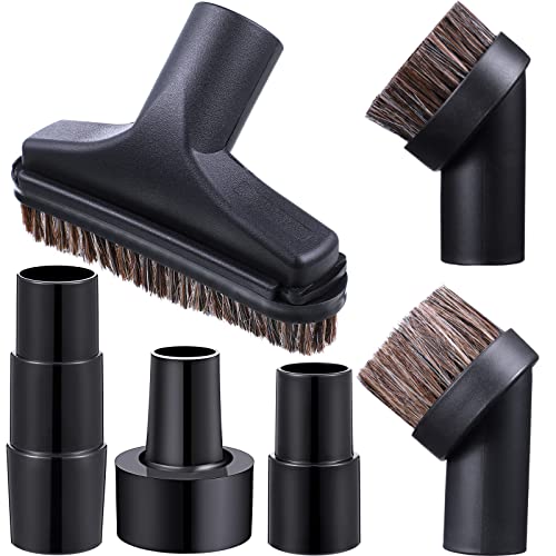 6 Pcs Vacuum Attachments Accessories VAC Attachments 1.25'' 25mm and 36mm Shop Round Dust Brush Vacuum Hose 5.9 Inch Floor Attachment Brush Replacement with 1-1/4 to 1-3/8 Inch Adapter(Simple Style) - style: Simple Style